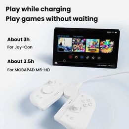 For M6-HD / Switch MOBAPAD SA1 Left & Right Controller Charging Grip(White)