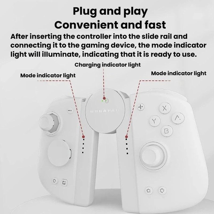 For M6-HD / Switch MOBAPAD SA1 Left & Right Controller Charging Grip(White)
