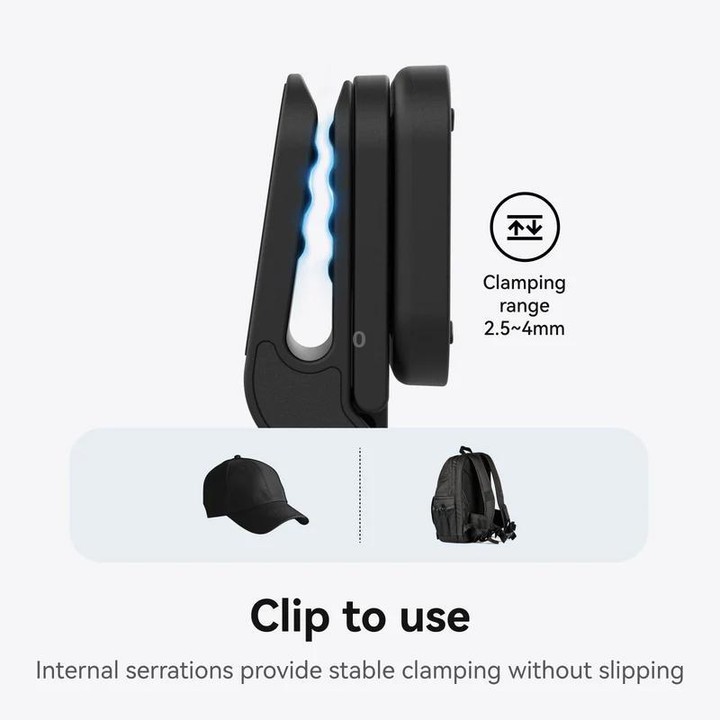For Insta360 Go Ultra Camera TELESIN Magnetic Pivot Clip First-Person View Cap Mount Accessory(Black)