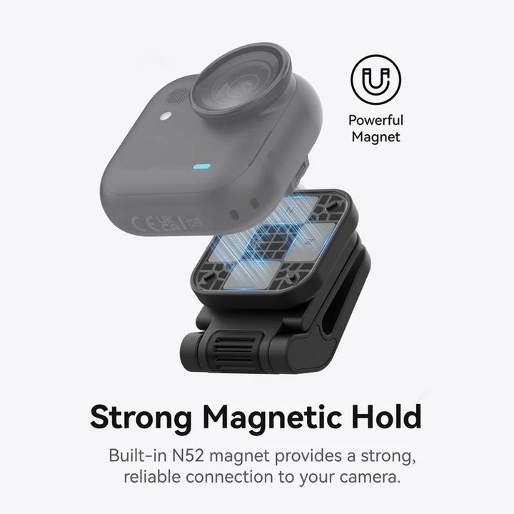 For Insta360 Go Ultra Camera TELESIN Magnetic Pivot Clip First-Person View Cap Mount Accessory(Black)