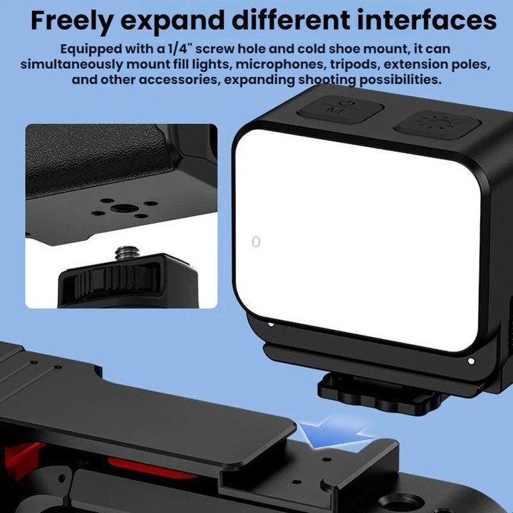For Insta360 Ace Pro 1/2 Flymile Camera Cage Extension Handle Kit(Black)