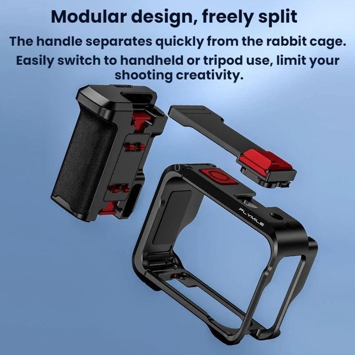 For Insta360 Ace Pro 1/2 Flymile Camera Cage Extension Handle Kit(Black)