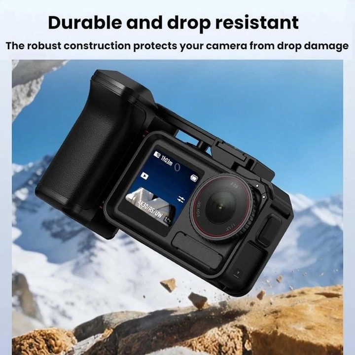 Flymile For DJI Osmo Action 5 Pro / 4 / 3 Camera Cage Handle With Magnetic Quick-Release Base(With Quick Release)