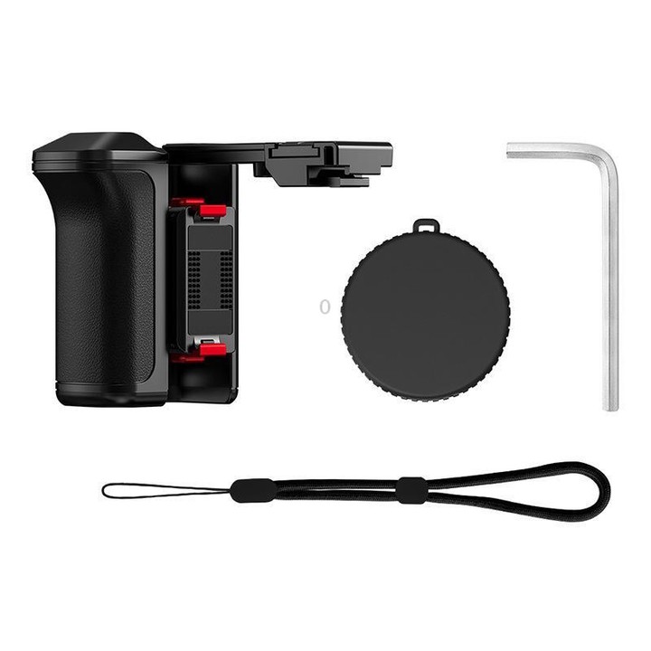Flymile For DJI Osmo Action 5 Pro / 4 / 3 Camera Cage Handle With Magnetic Quick-Release Base(With Quick Release)