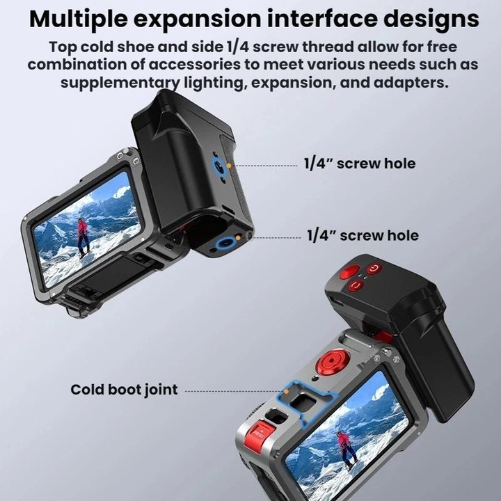 Flymile For DJI Magnetic Quick-Release Action Camera Street Shooting Handle(For Osmo Action 3 / 4 / 5 Pro)
