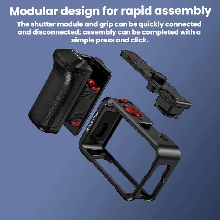 For DJI Osmo Action 6 Flymile Magnetic Quick-Release Base Handheld Shooting Sports Camera Accessory(Black)