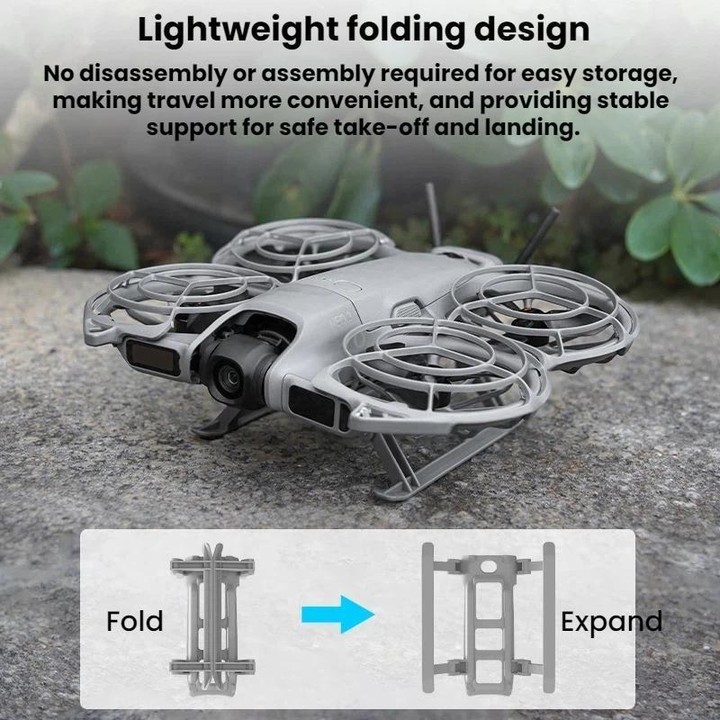 For DJI Neo 2 BRDRC Drone Foldable Height-Increasing Protective Landing Gear(Gray)