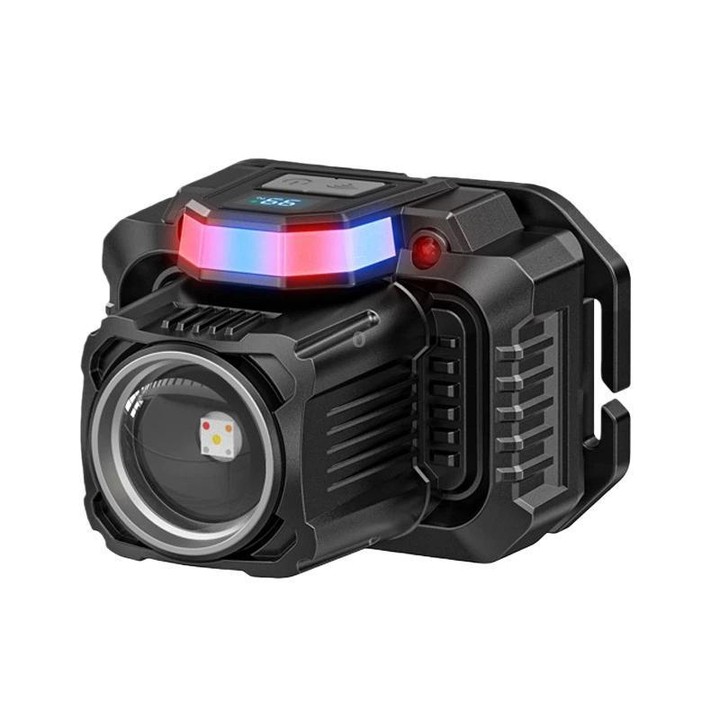 SMILING SHARK TD-0282A-5 Digital Display Zoom High Brightness Headlamp Motion Sensing Hands-Free Work Light(Black)