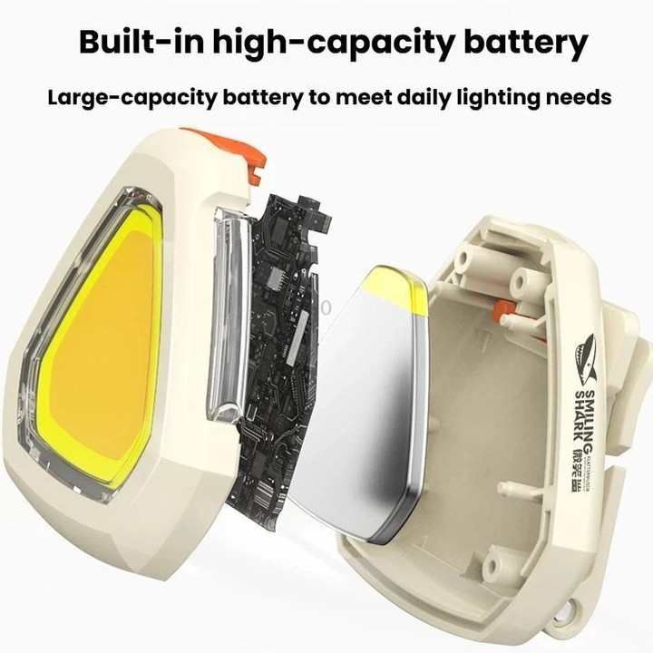 SMILING SHARK TD-0276-S Mini COB Headlamp For Night Running High Bright Flood Light Work Light(Khaki)