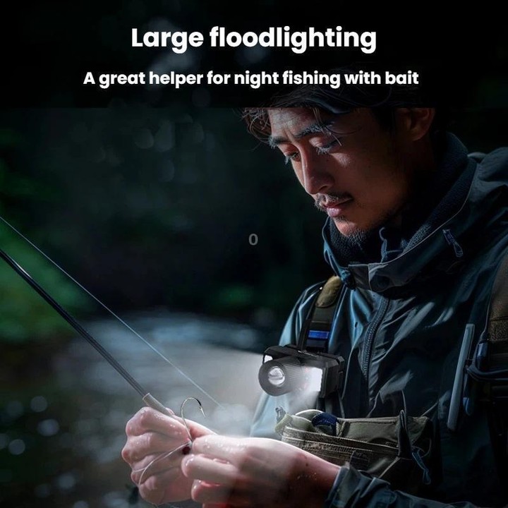 SMILING SHARK TD-0187B Outdoor Mechanical Zoom LED Headlamp Flood Light Rechargeable For Night Running Fishing