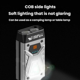 SMILING SHARK SD-5369 Portable Magnetic Flashlight With Power Display Outdoor Wide Flood Light(Silver)