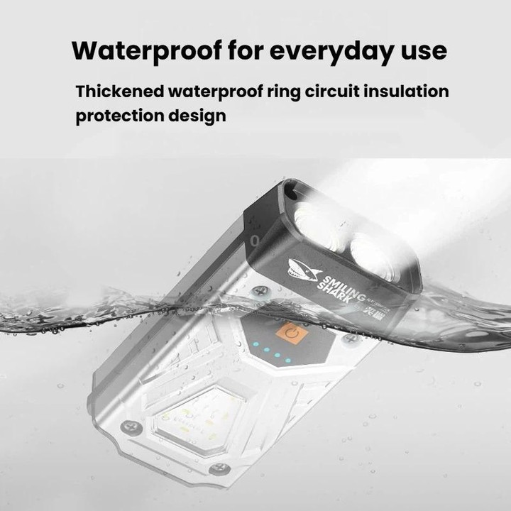 SMILING SHARK SD-5369 Portable Magnetic Flashlight With Power Display Outdoor Wide Flood Light(Silver)