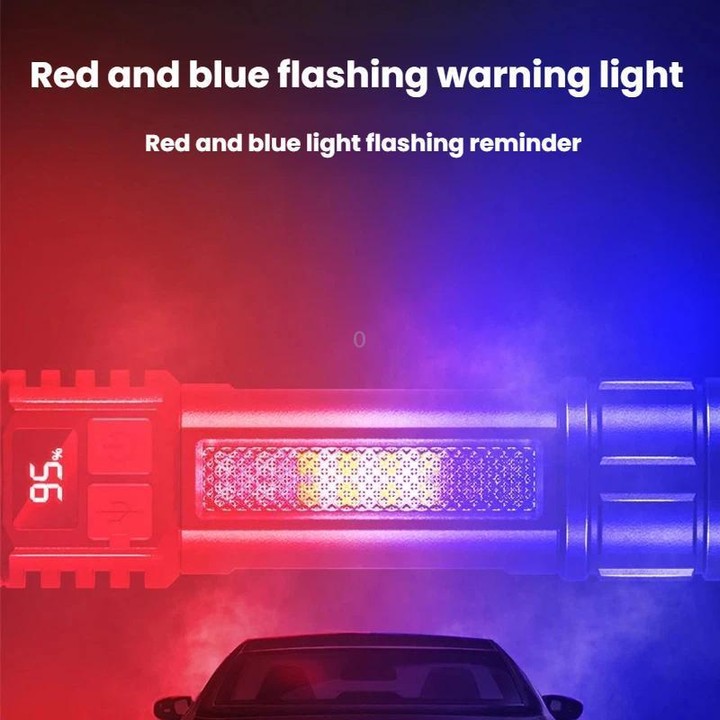 SMILING SHARK SD-5244 Zoomable Digital Display Flashlight With Side Light 4-Gear Dimmable Portable Torch, Style: Hook