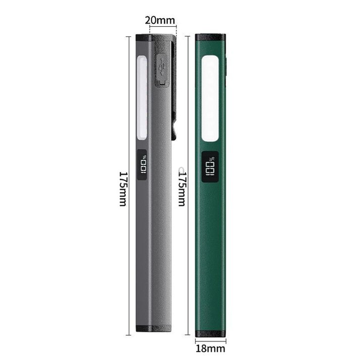 COB Pen Clip Light USB Rechargeable Auto Repair Work Light Strong Magnetic Adhesion Flashlight(Gray)