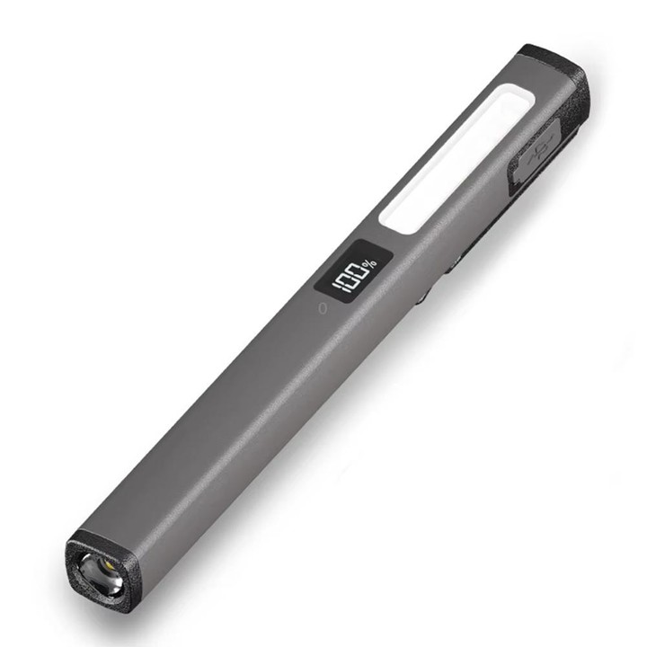 COB Pen Clip Light USB Rechargeable Auto Repair Work Light Strong Magnetic Adhesion Flashlight(Gray)