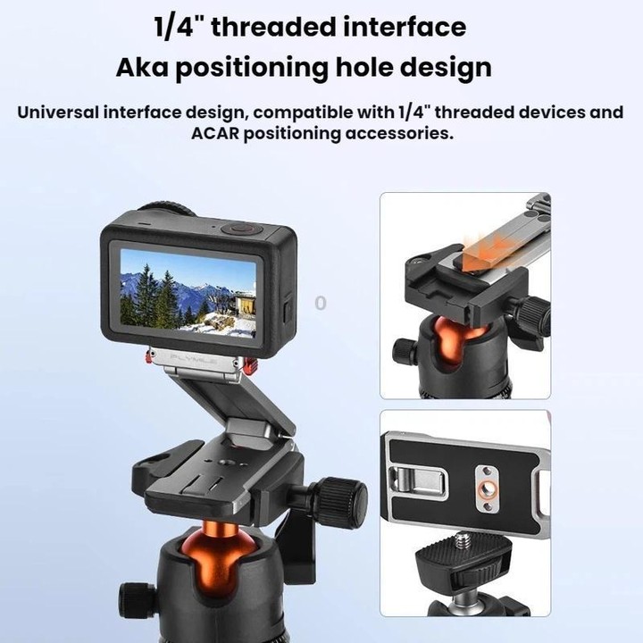 For DJI Osmo Action 6 / Nano Flymile Magnetic Quick-Release Tripod Bracket and Carabiner Clip(Gray)