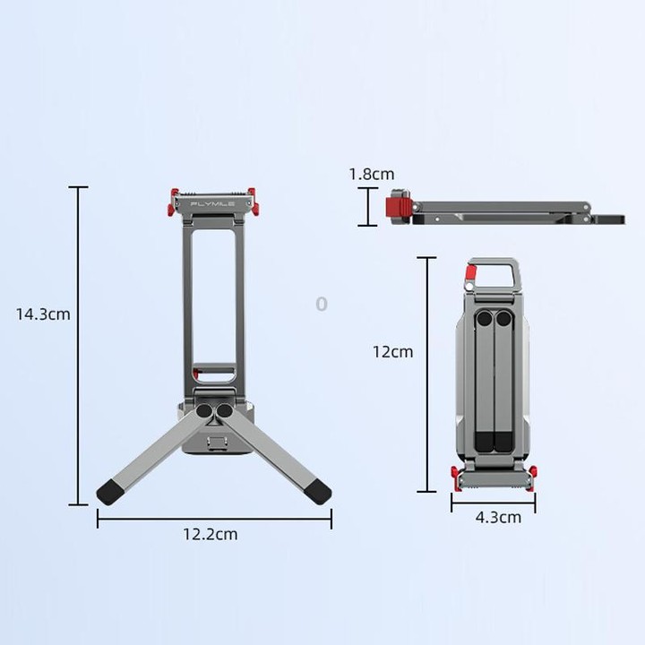 For DJI Osmo Action 6 / Nano Flymile Magnetic Quick-Release Tripod Bracket and Carabiner Clip(Gray)