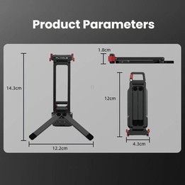 For DJI Osmo Action 3 / 4 / 5 Pro Magnetic Quick-Release Tripod Bracket with Carabiner Clip(Black)