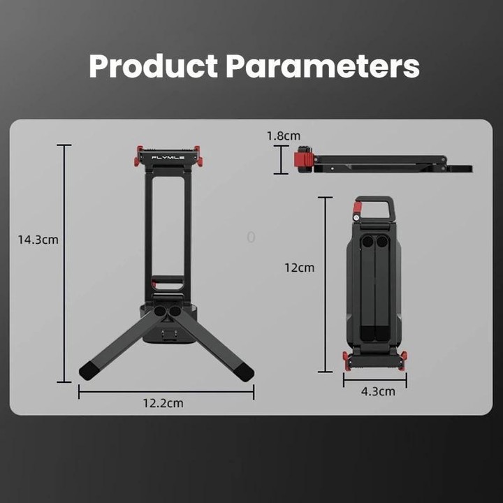 For DJI Osmo Action 3 / 4 / 5 Pro Magnetic Quick-Release Tripod Bracket with Carabiner Clip(Black)