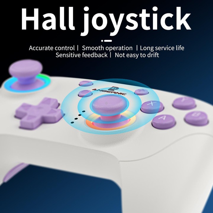 ANBERNIC RGP01 Multi-Platform Gaming Controller for PC/Switch/Steam With Hall Effect Joystick & Triggers, 3-Mode Connectivity, R