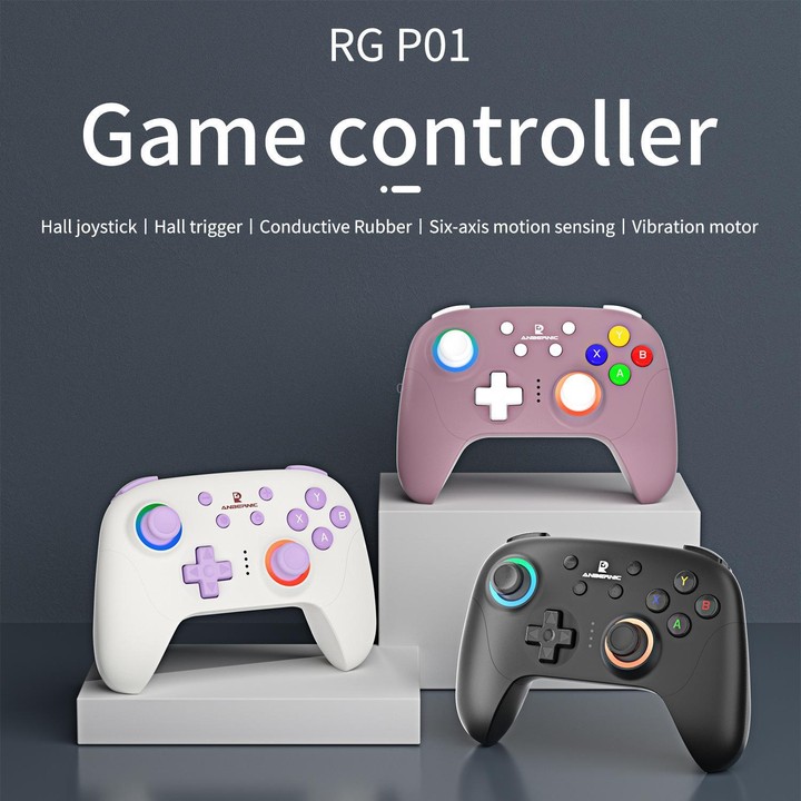 ANBERNIC RGP01 Multi-Platform Gaming Controller for PC/Switch/Steam With Hall Effect Joystick & Triggers, 3-Mode Connectivity, R