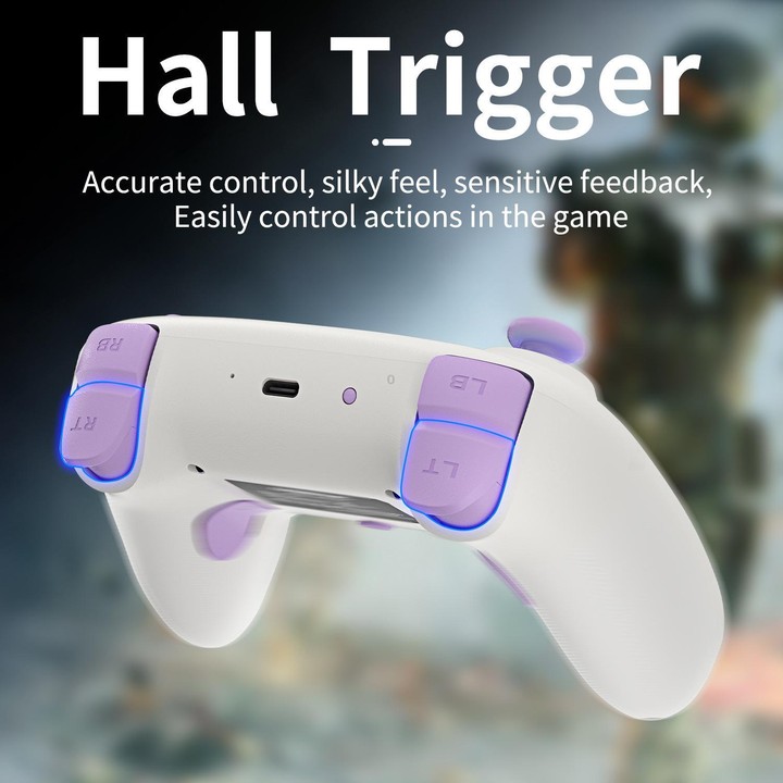 ANBERNIC RGP01 Multi-Platform Gaming Controller for PC/Switch/Steam With Hall Effect Joystick & Triggers, 3-Mode Connectivity, R