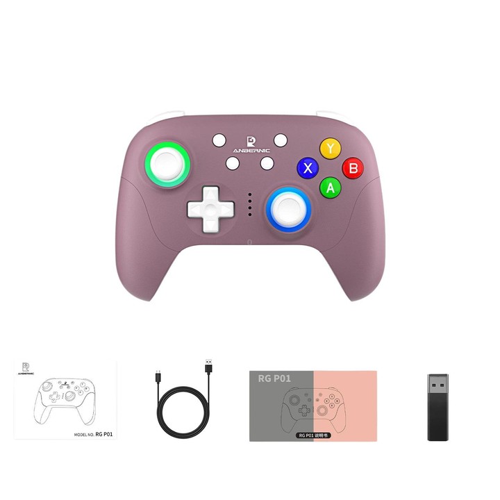 ANBERNIC RGP01 Multi-Platform Gaming Controller for PC/Switch/Steam With Hall Effect Joystick & Triggers, 3-Mode Connectivity, R