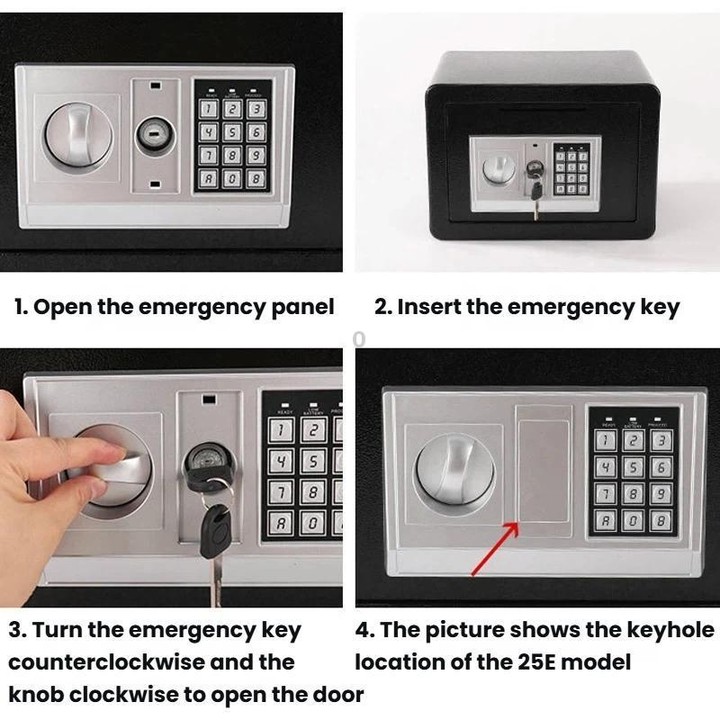 Wall-Mounted Small Steel Safe With Anti-Theft Plate Password Storage Safe, Color: Gold With Money Drop Slot