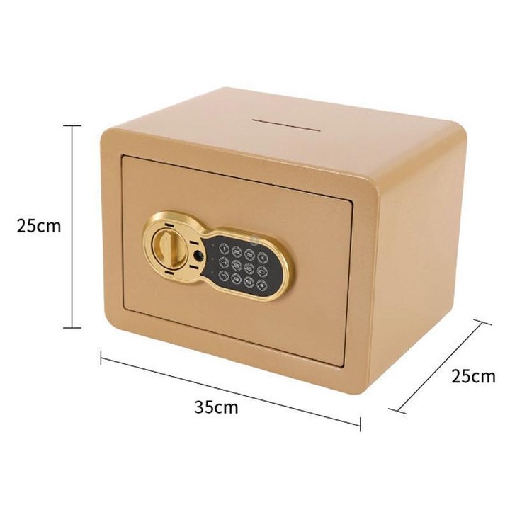 Wall-Mounted Small Steel Safe With Anti-Theft Plate Password Storage Safe, Color: Black No Money Drop Slot