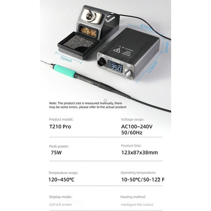 OSS TEAM T210 Pro 75W Digital Soldering Station With Smart Presets & LED Display For Phone & PCB Repair(EU Plug)
