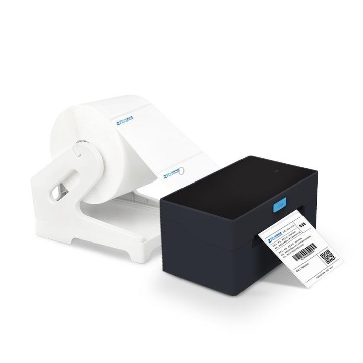 HZTZ 9220-USB+Bluetooth 4-Inch High-Speed Thermal Label Printer with Dedicated Paper Stand, US Plug Black