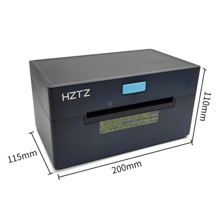 HZTZ 9220-USB+Bluetooth 4-Inch High-Speed Thermal Label Printer with Dedicated Paper Stand, US Plug Black