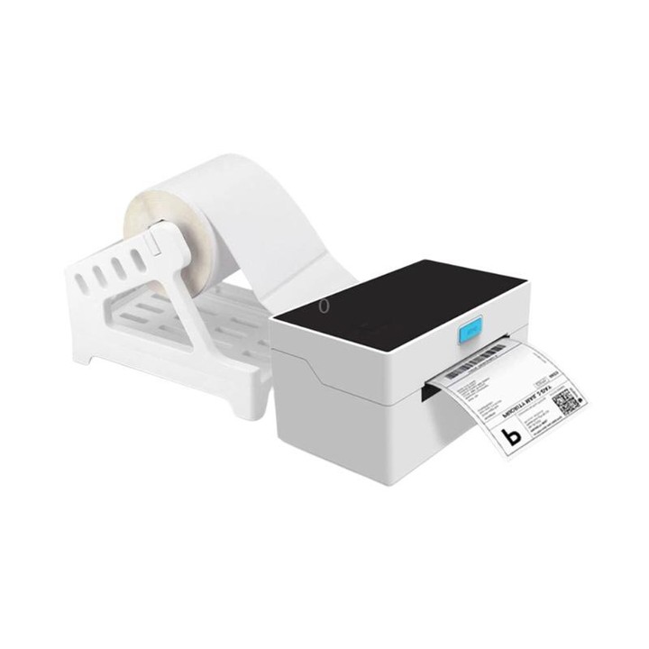 HZTZ 9220-USB+WiFi 4-Inch High-Speed Thermal Label Printer with Dedicated Paper Stand, US Plug White