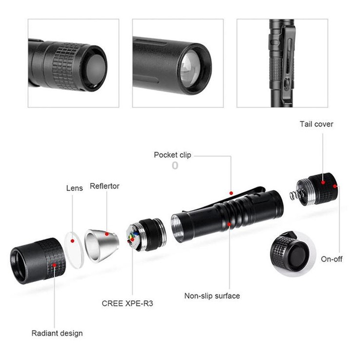 Portable Mini Flashlight Outdoor Waterproof Handheld LED Flashlight, Style: 1 Battery White Light