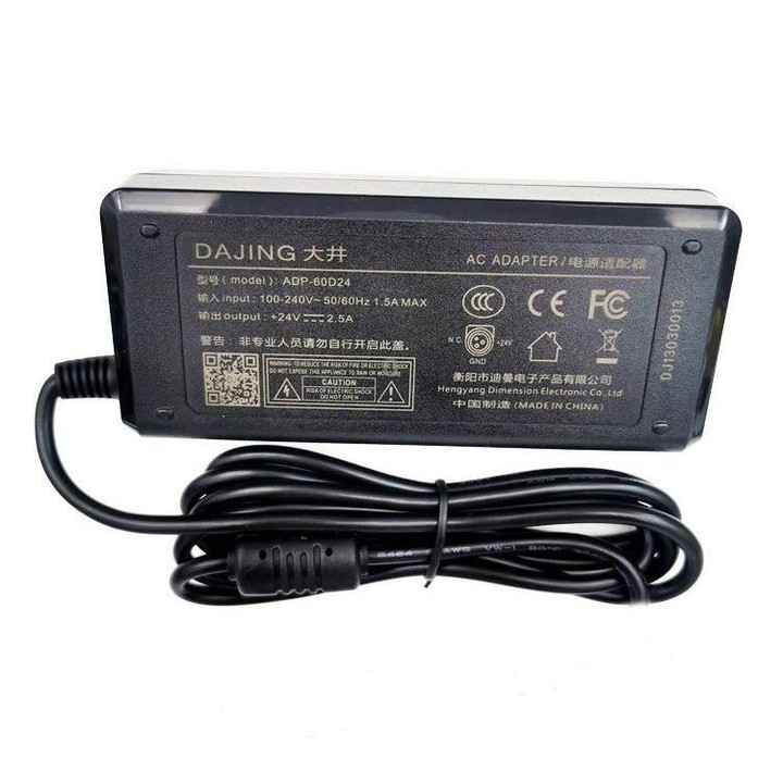 DAJING ADP-60D24 Label Printer Power Adapter 24V 2.5A, Interface: 3 Pin