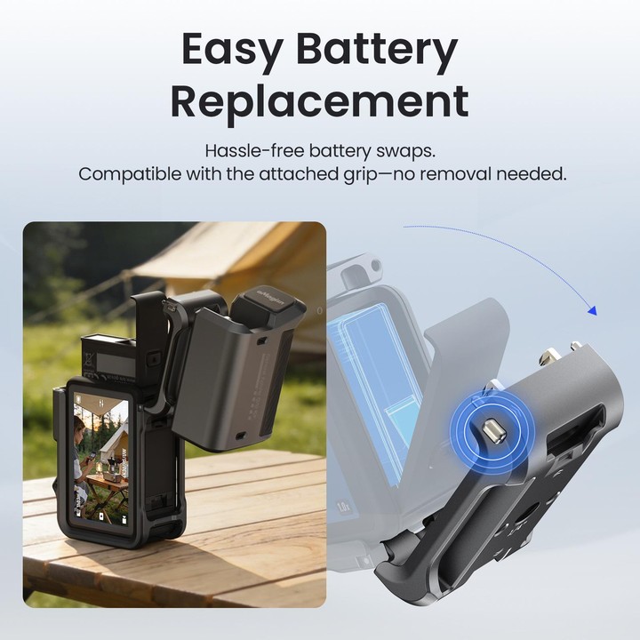 For DJI OSMO Action 5 Pro /4/3 aMagisn Metal Camera Cage2.0 Quick Release Protective Frame with Silicone Lens Cap(Black)