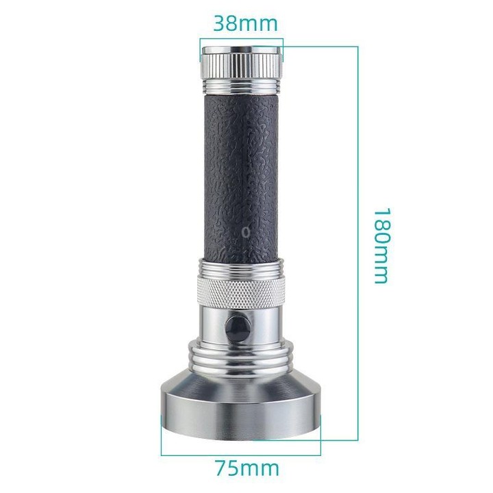 100 LED Aluminum Alloy Banknote Detector UV Flashlight(Silver)
