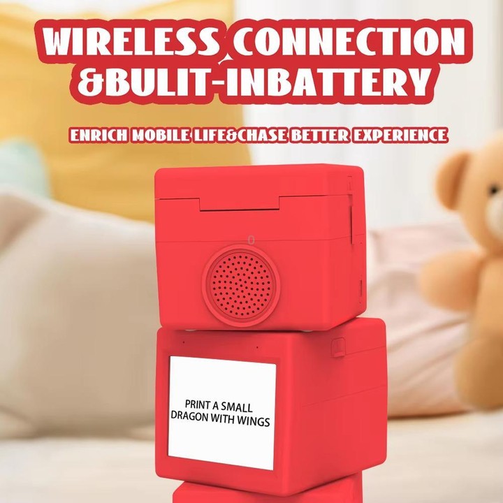 Q15 AI Mini Wireless Thermal Printer with 3.5-inch Screen & Voice-to-Image Function(Red)