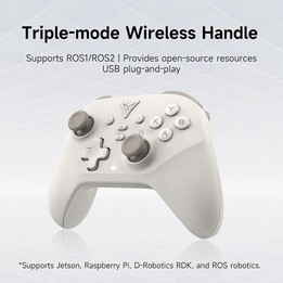 YAHBOOM Tri-Mode ROS Robot Controller Wireless Gamepad for Jetson, Raspberry Pi, Switch, PC(White)
