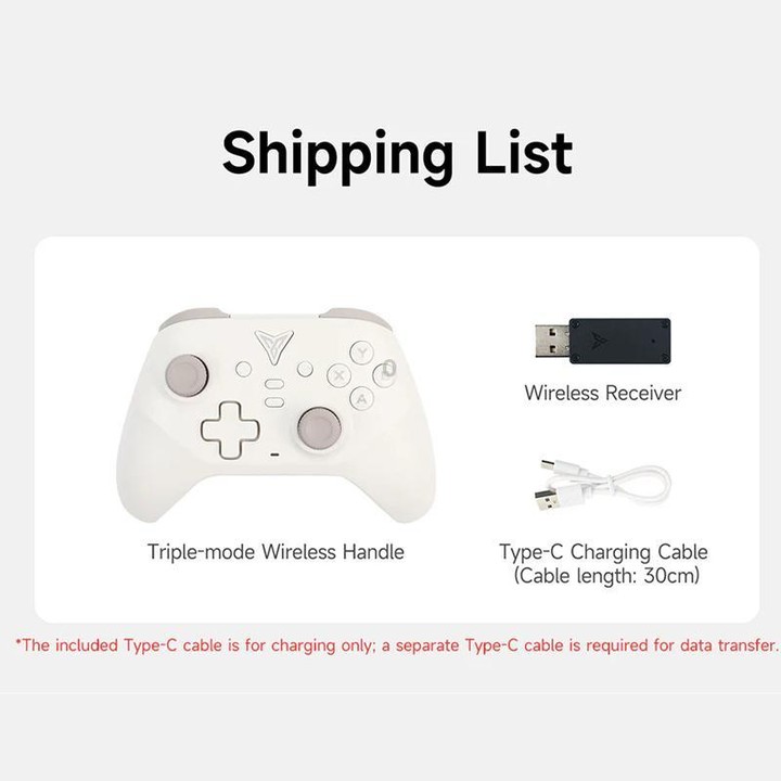 YAHBOOM Tri-Mode ROS Robot Controller Wireless Gamepad for Jetson, Raspberry Pi, Switch, PC(White)