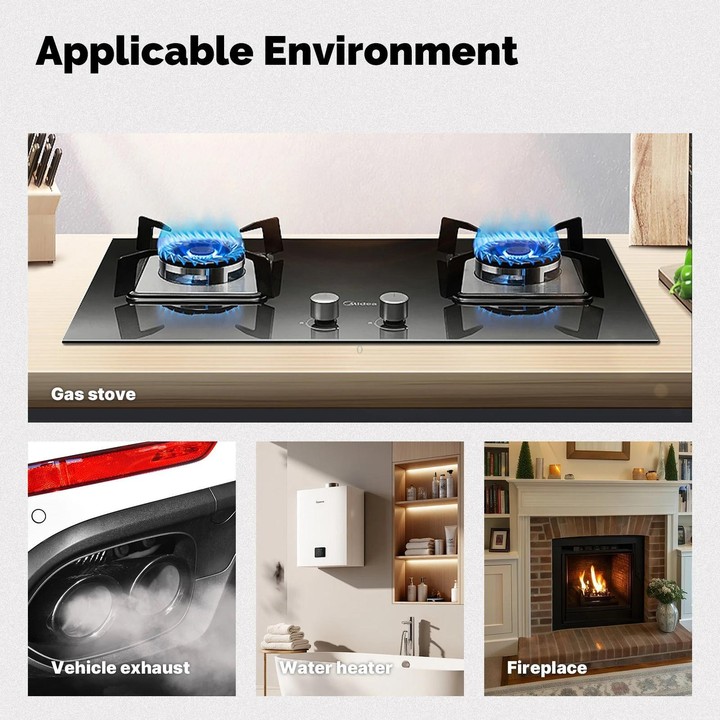 MOES Carbon Monoxide Temperature & Humidity Detector Monitoring Alarm Sensor, Spec: 5 In 1 Gas+Smoke EU Plug