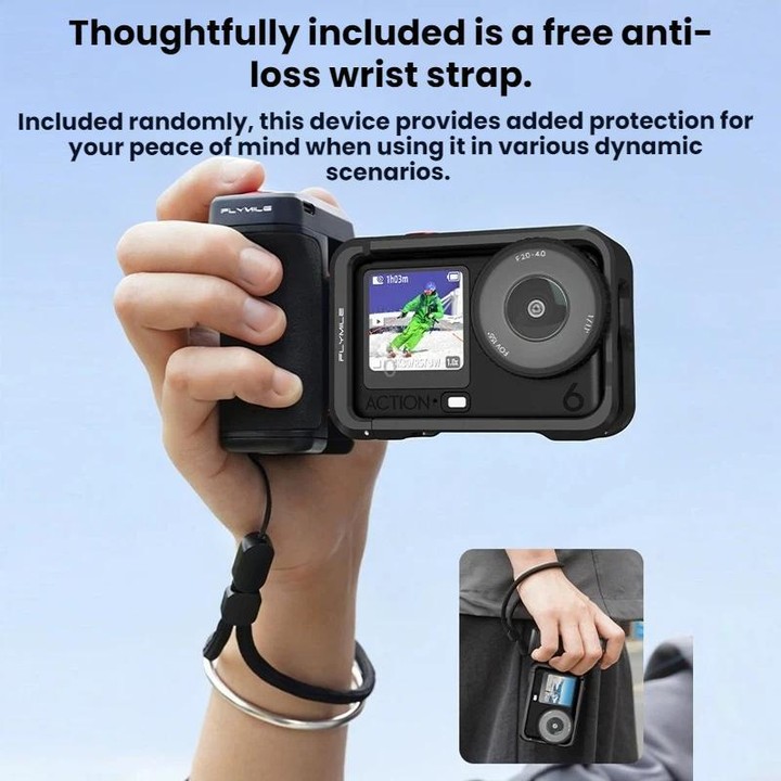 For DJI Osmo Action 5 Pro / 6 Flymile Bluetooth Street Photography Handle Magnetic Quick-Release Base(Black)