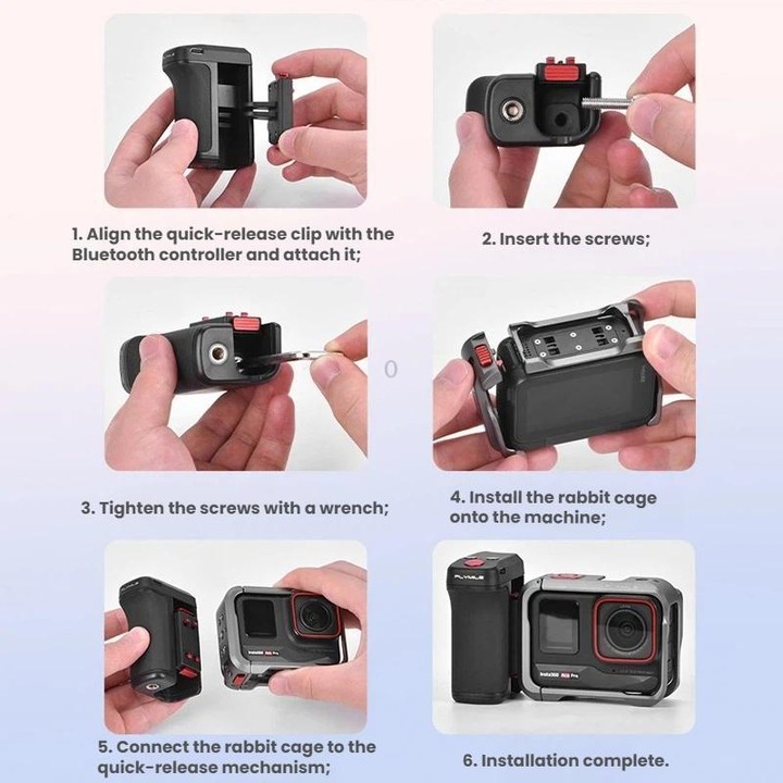 For DJI Osmo Action 5 Pro / 6 Flymile Bluetooth Street Photography Handle Magnetic Quick-Release Base(Black)