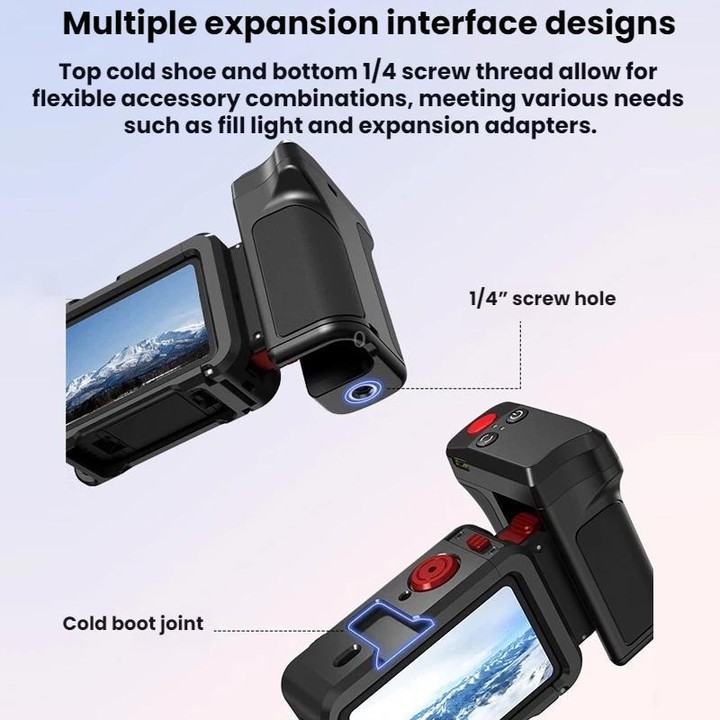 For DJI Osmo Action 5 Pro / 6 Flymile Bluetooth Street Photography Handle Magnetic Quick-Release Base(Black)