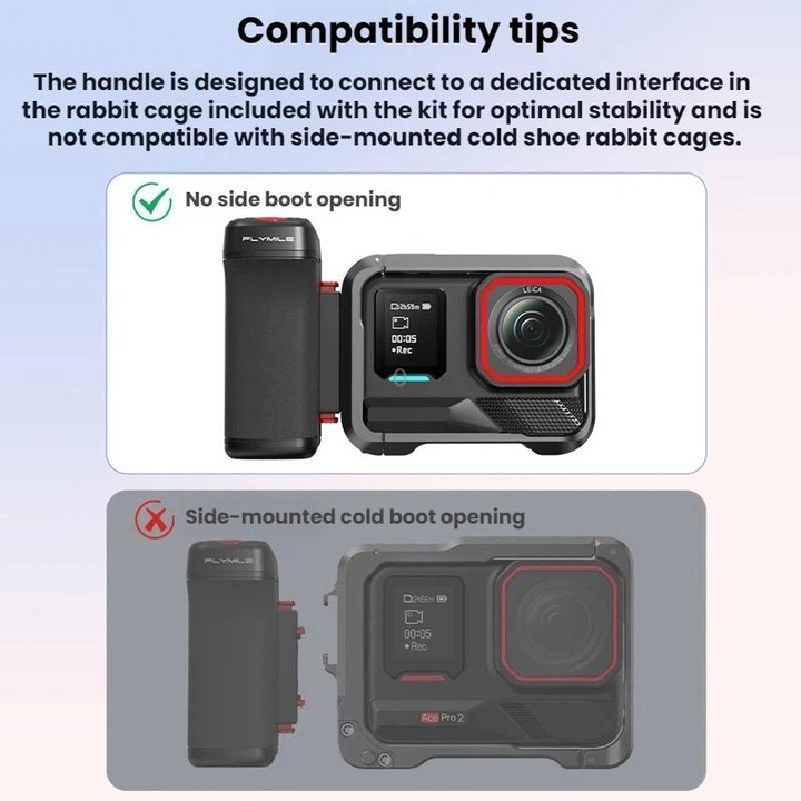 For DJI Osmo Action 5 Pro / 6 Flymile Bluetooth Street Photography Handle Magnetic Quick-Release Base(Black)