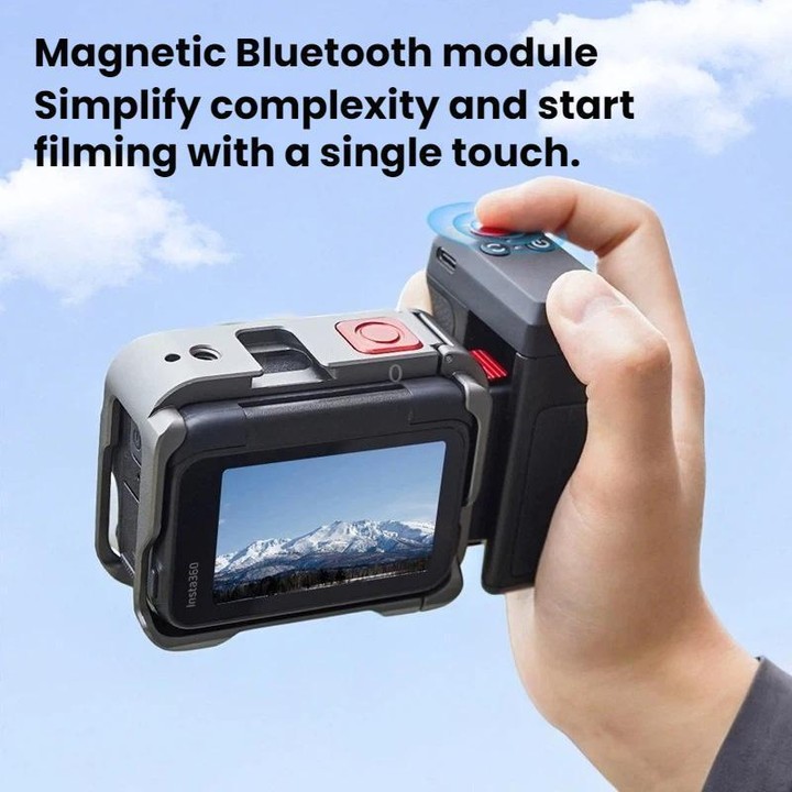 For DJI Osmo Action 5 Pro / 6 Flymile Bluetooth Street Photography Handle Magnetic Quick-Release Base(Black)