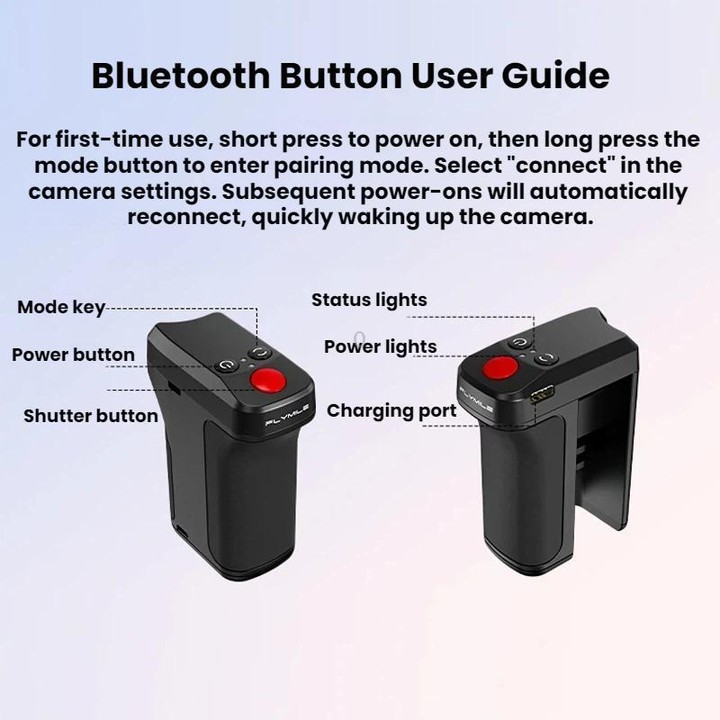 For DJI Osmo Action 5 Pro / 6 Flymile Bluetooth Street Photography Handle Magnetic Quick-Release Base(Black)