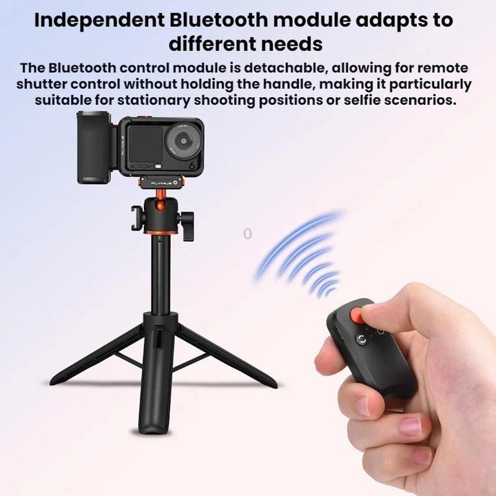 For DJI Osmo Action 5 Pro / 6 Flymile Bluetooth Street Photography Handle Magnetic Quick-Release Base(Black)