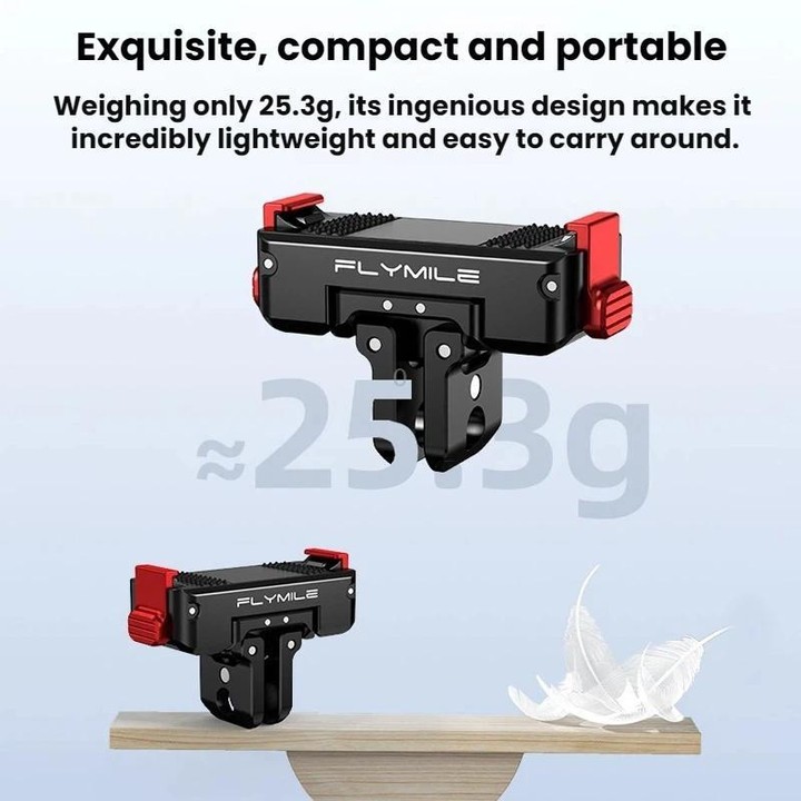 For DJI Osmo 360 / Action 3 / 4 / 5 Pro Flymile Magnetic Quick-Release Adapter Base(Aluminum Alloy)