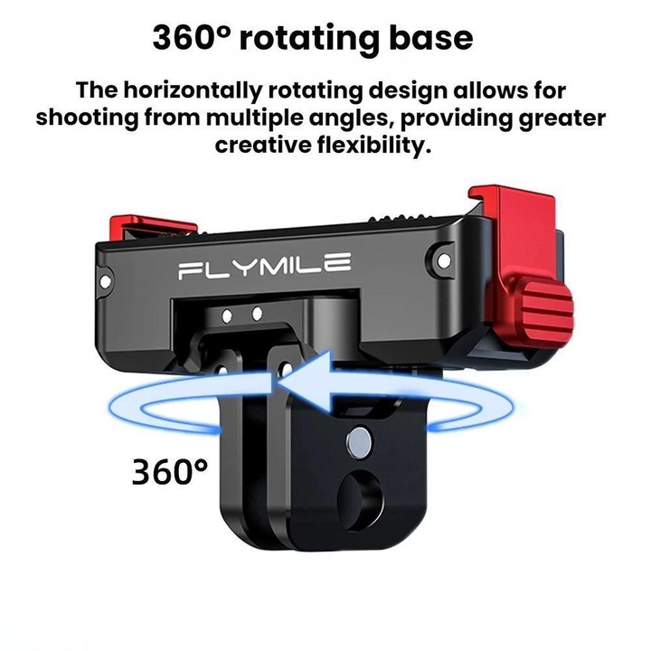 For DJI Osmo 360 / Action 3 / 4 / 5 Pro Flymile Magnetic Quick-Release Adapter Base(Aluminum Alloy)